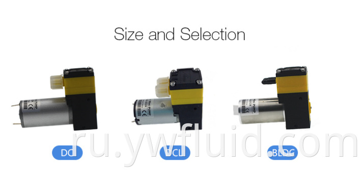 Микро диафрагменный насос YWfluid 12V 24V для надувных устройств с расходом воздуха 3 л / мин, используемым для вакуумной упаковки